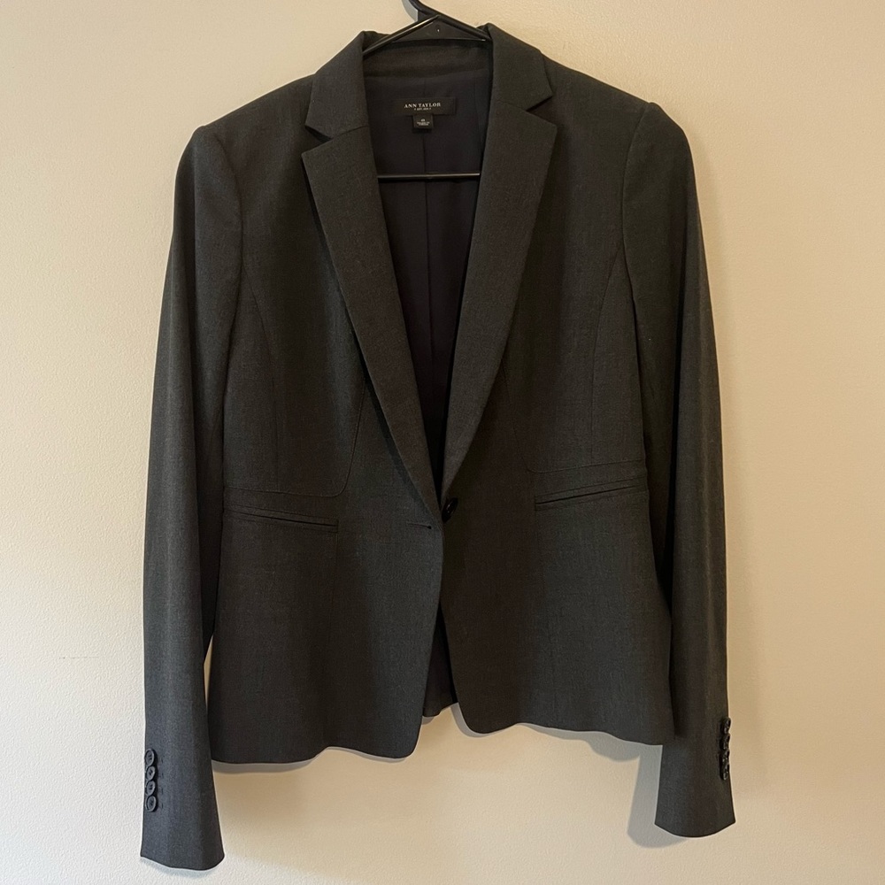 Ann Taylor Charcoal Suit Blazer/Jacket (no skirt)